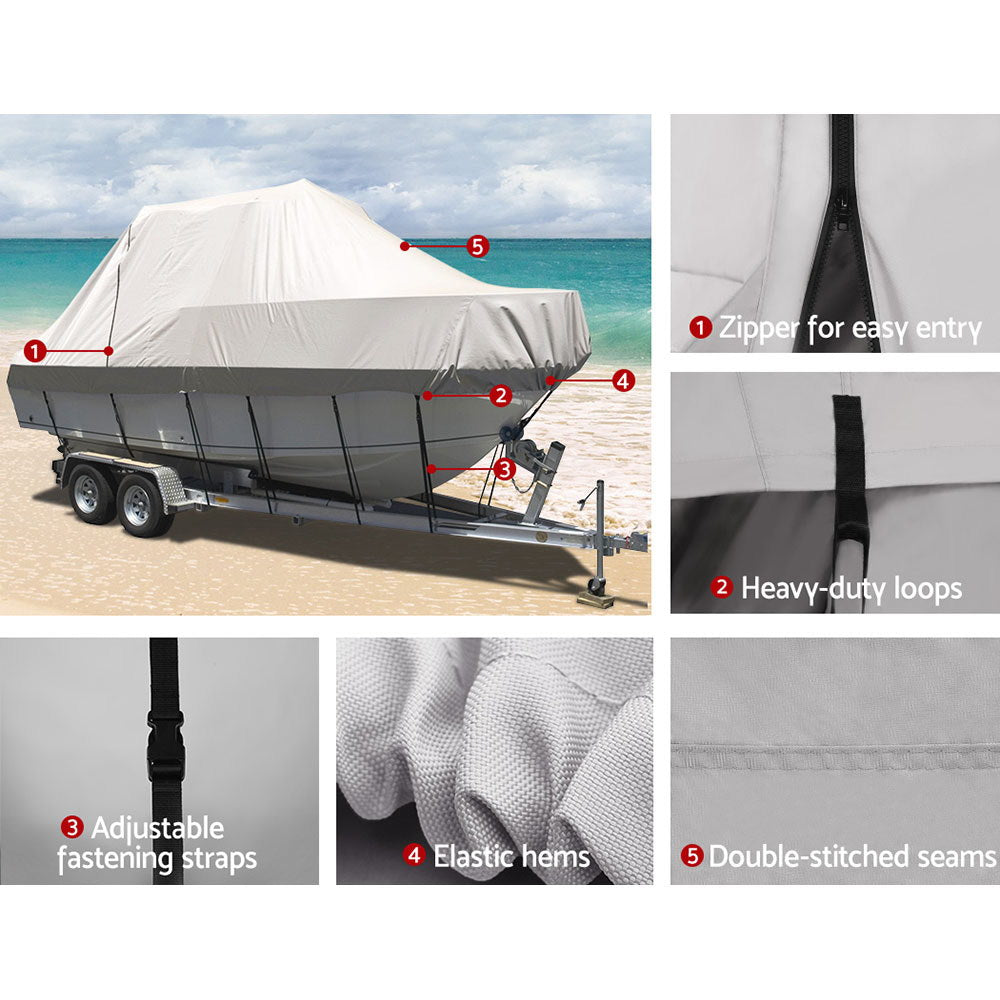 Seamanship Boat Cover | 17-19ft Trailerable | Jumbo Marine 600D | Heavy Duty