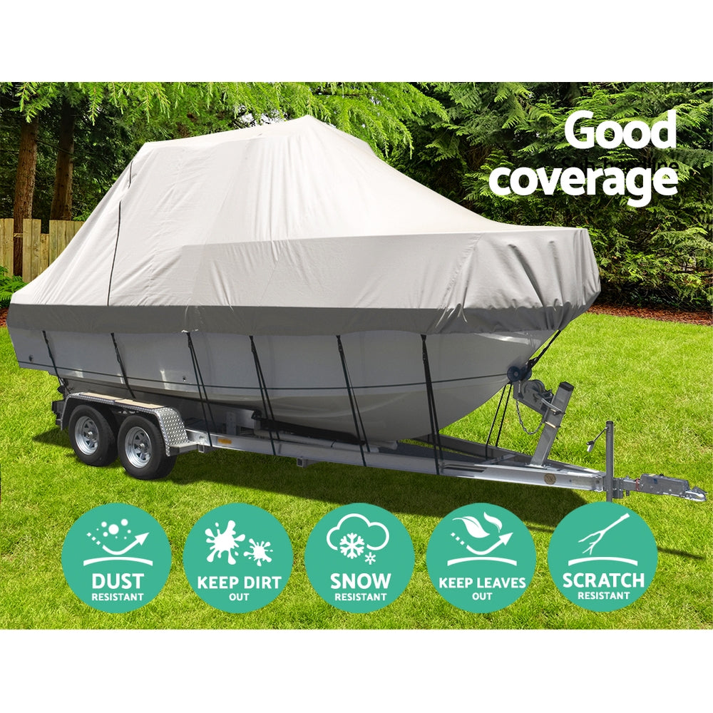 Seamanship Boat Cover | 23-25ft Trailerable | Jumbo Marine 600D | Heavy Duty | Grey