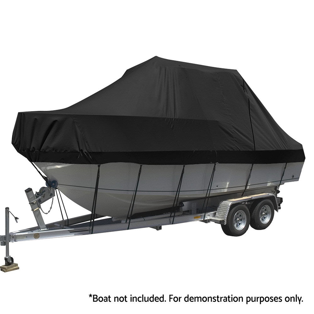 Seamanship Boat Cover | 25-27ft Trailerable Jumbo | Marine 600D Heavy-Duty | Black