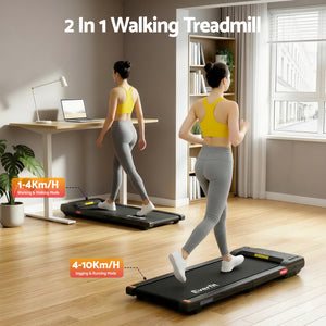 2-in-1 Walking Pad Treadmill | Foldable Under Desk | 38cm Belt | App Control | Home Gym