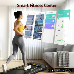2-in-1 Walking Pad Treadmill | Foldable Under Desk | 38cm Belt | App Control | Home Gym