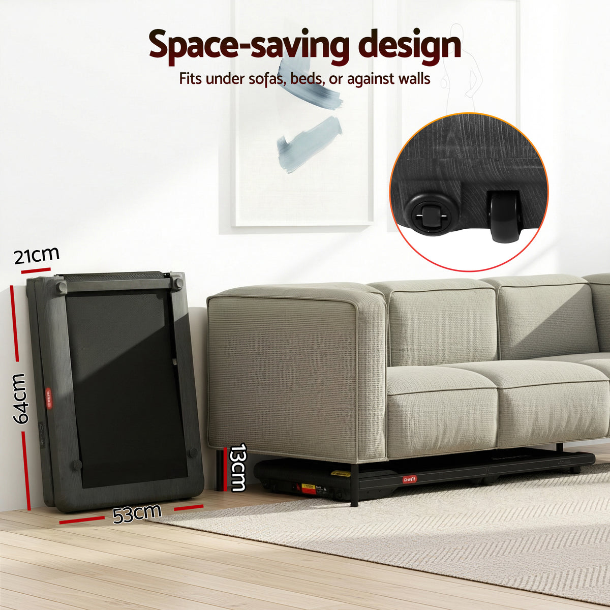 2-in-1 Walking Pad Treadmill | Foldable Under Desk | 38cm Belt | App Control | Home Gym