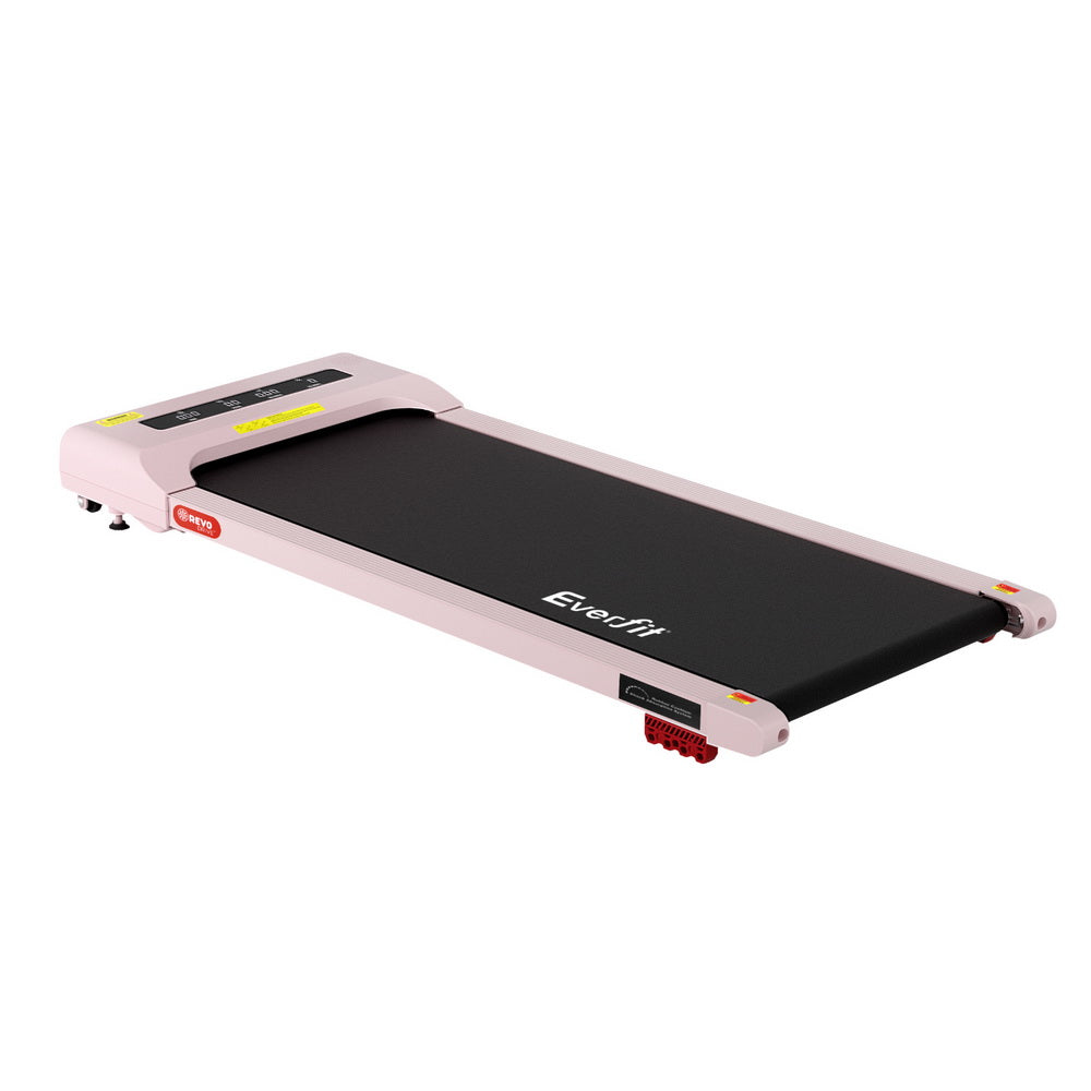 Treadmill Walking Pad 380mm | Electric Incline Under Desk Home Gym | Pink | Compact Fitness Equipment