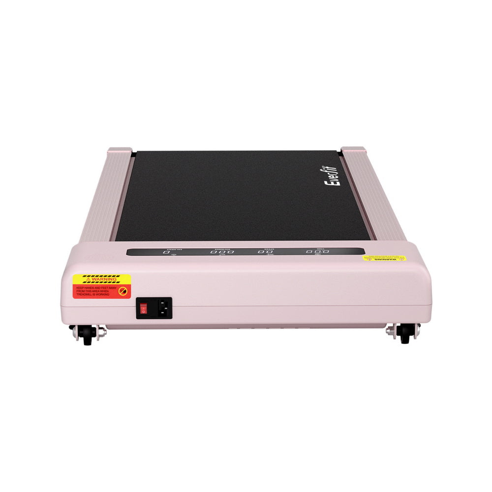 Treadmill Walking Pad 380mm | Electric Incline Under Desk Home Gym | Pink | Compact Fitness Equipment