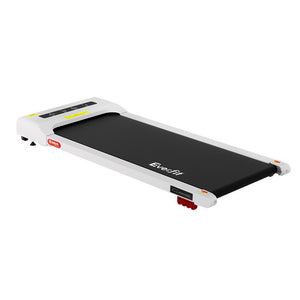 Treadmill Walking Pad 380mm | Electric Incline Under Desk Home Gym | White | Compact Fitness Equipment