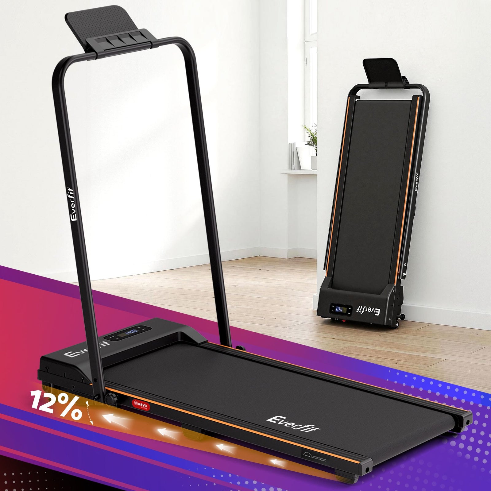 Walking Pad Treadmill | 3-In-1 Foldable Under Desk Treadmill | Black