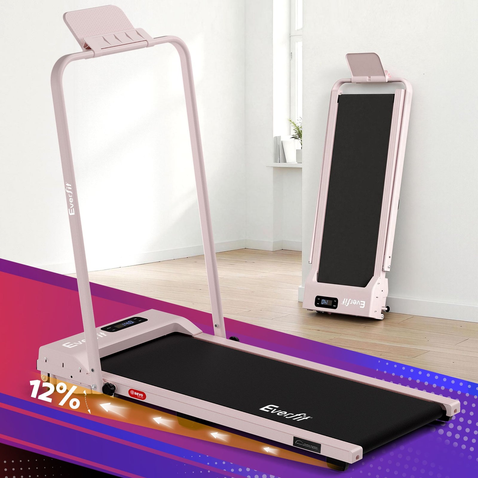 Walking Pad Treadmill | 3-In-1 Foldable Under Desk Treadmill | Pink
