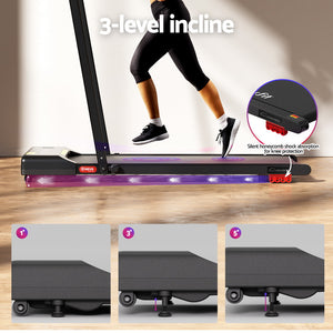 Treadmill Walking Pad 380mm | Electric Incline Under Desk | Fitness Equipment | Black