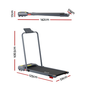 Treadmill Walking Pad 380mm | Electric Incline Under Desk Treadmill | Grey | Home Gym Fitness Equipment