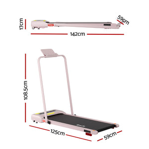 Treadmill Walking Pad 380mm | Electric Incline Under Desk | Fitness Equipment | Pink