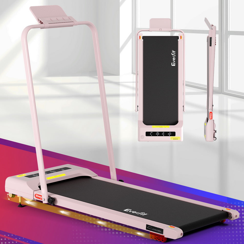 Treadmill Walking Pad 380mm | Electric Incline Under Desk | Fitness Equipment | Pink
