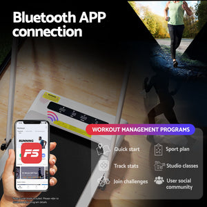 Treadmill Walking Pad 380mm | Electric Incline Under Desk | Fitness Equipment | White