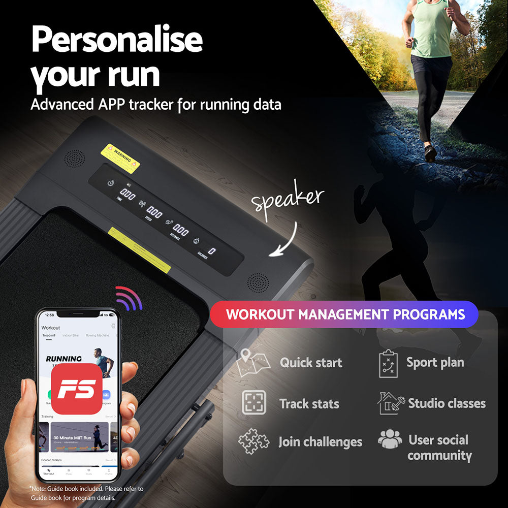 Everfit Treadmill Electric Walking Pad | Under Desk | Home Gym Fitness | 400mm | Grey