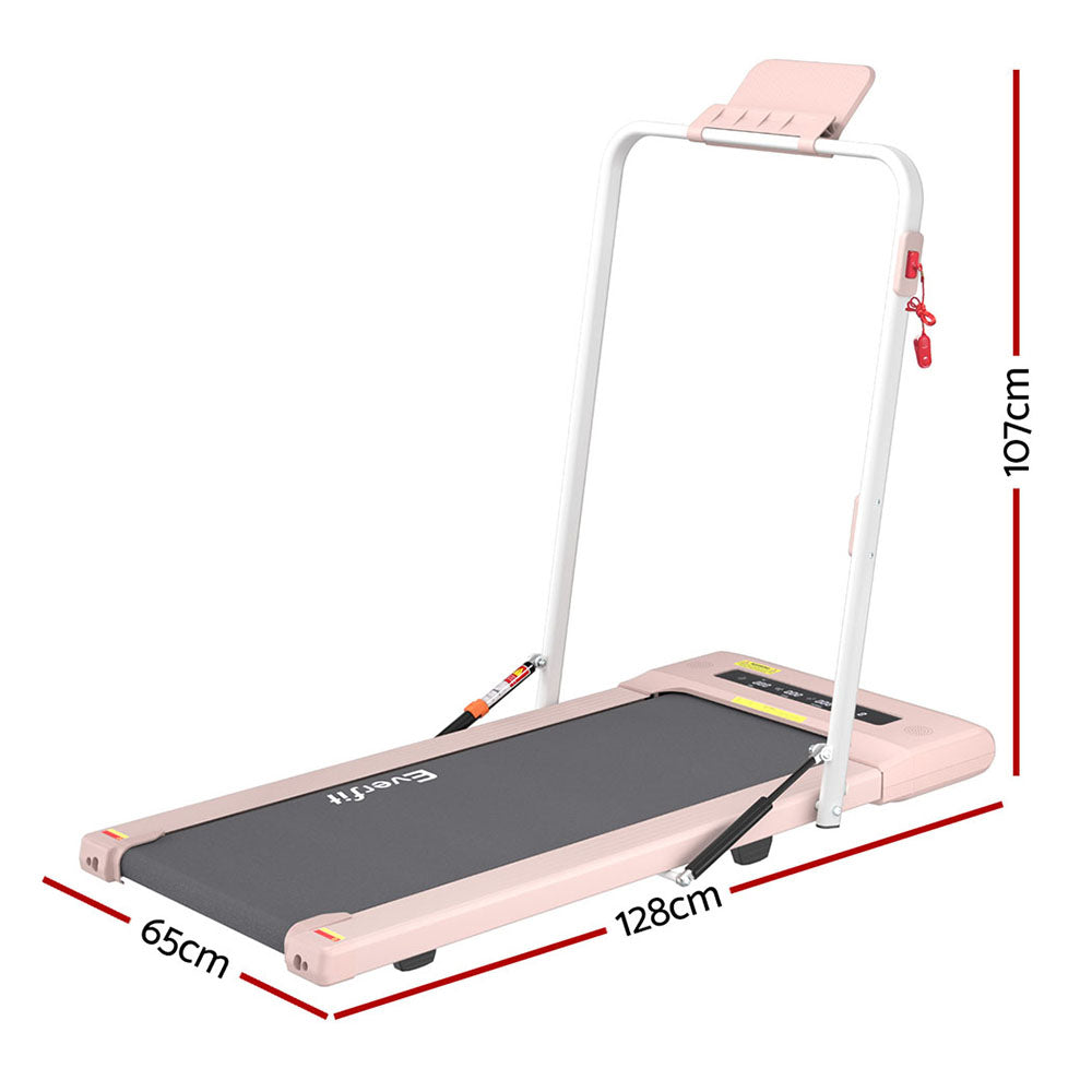 Everfit Treadmill Electric Walking Pad | Under Desk | Home Gym Fitness | 400mm | Pink