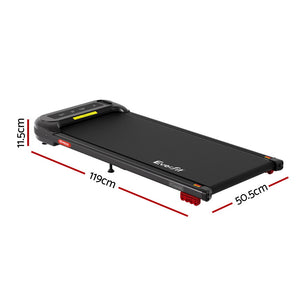 Treadmill Walking Pad | Electric Incline Under Desk Home Gym Treadmill | Black | Compact Fitness Equipment