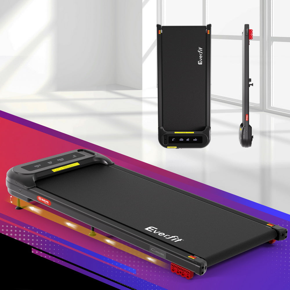 Treadmill Walking Pad | Electric Incline Under Desk Home Gym Treadmill | Black | Compact Fitness Equipment