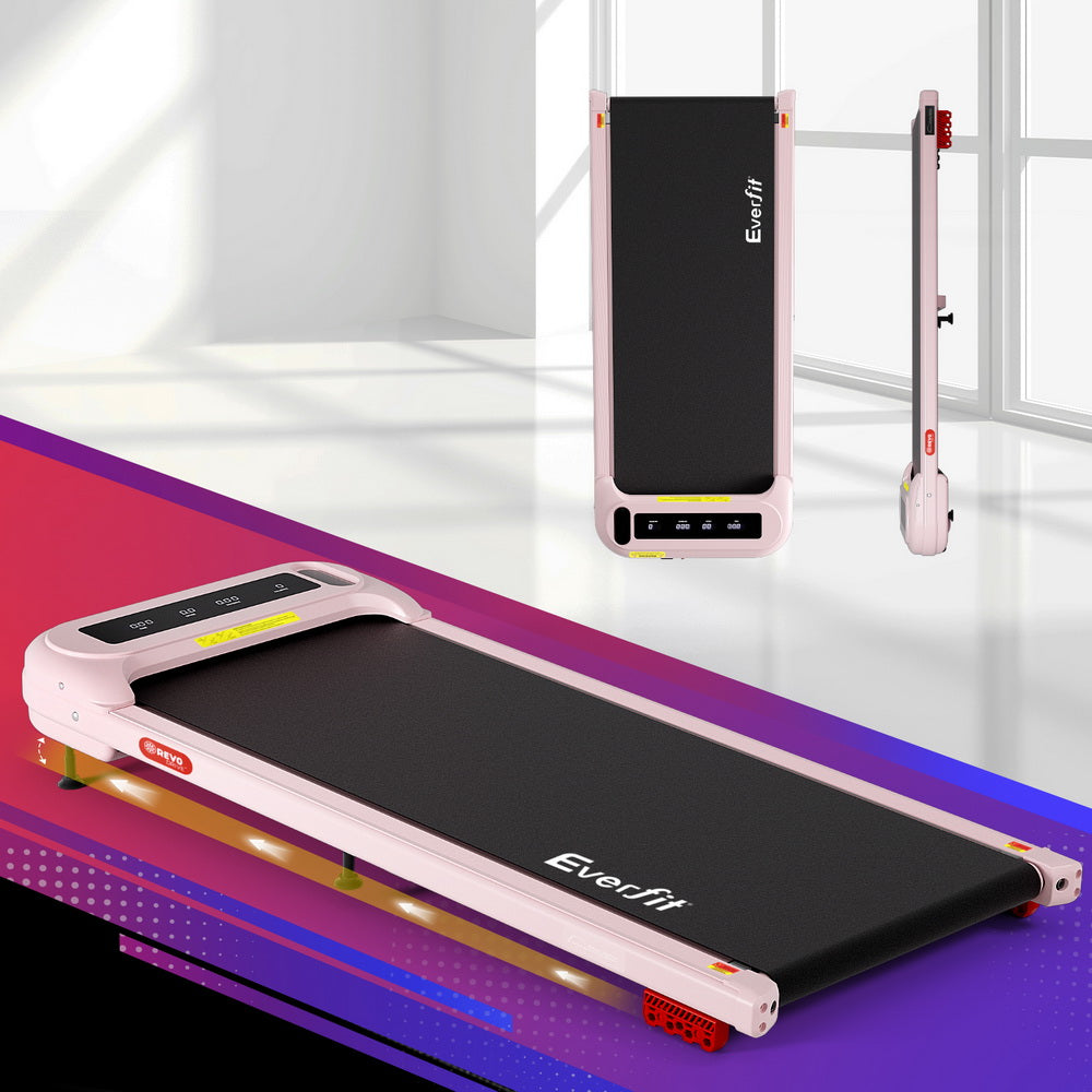 Treadmill Walking Pad | Electric Incline Under Desk Home Gym Treadmill | Pink | Compact Fitness Equipment