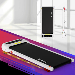 Treadmill Walking Pad | Electric Incline Under Desk Home Gym Treadmill | White | Compact Fitness Equipment