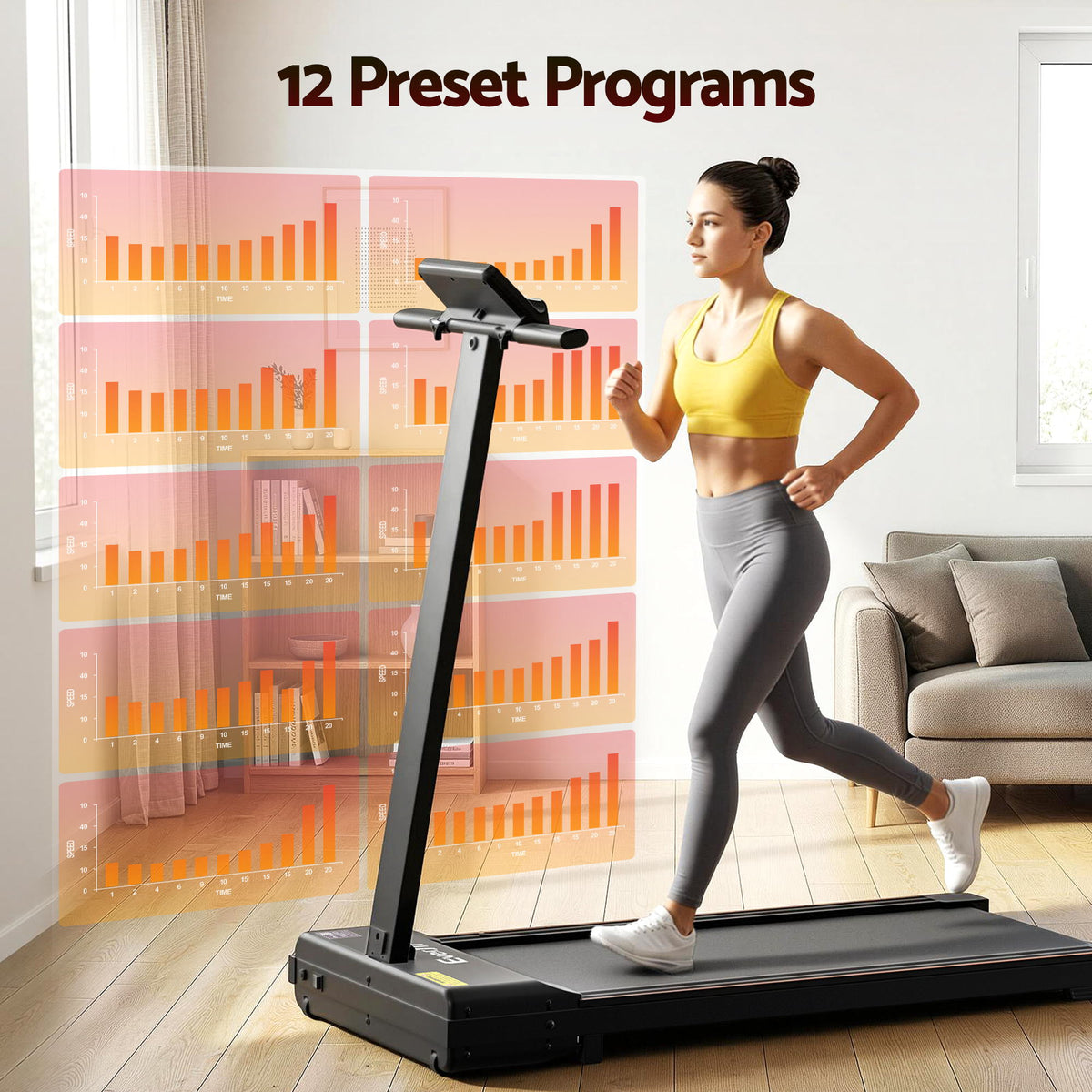 2-in-1 Walking Pad Treadmill | Foldable Home Gym | 40cm Belt | 12 Programs | App Control