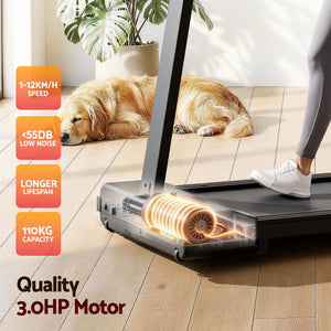 2-in-1 Walking Pad Treadmill | Foldable Home Gym | 40cm Belt | 12 Programs | App Control
