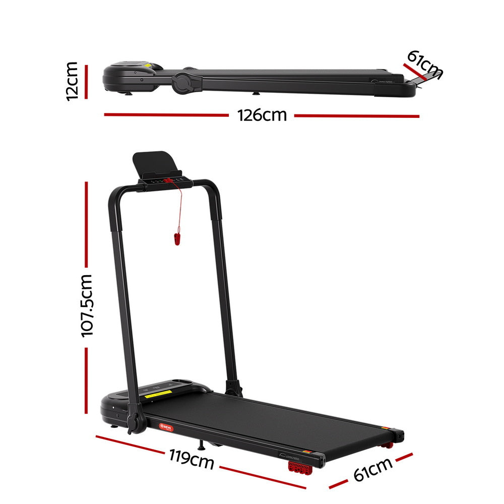 Treadmill Walking Pad | Electric Incline Foldable Home Gym Treadmill | Black | Compact Fitness Equipment