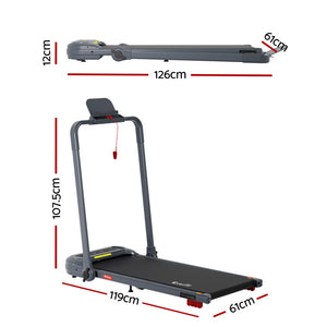 Treadmill Walking Pad | Electric Incline Foldable Home Gym Treadmill | Grey | Compact Fitness Equipment