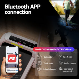 Treadmill Walking Pad | Electric Incline Foldable Home Gym Treadmill | Pink | Compact Fitness Equipment