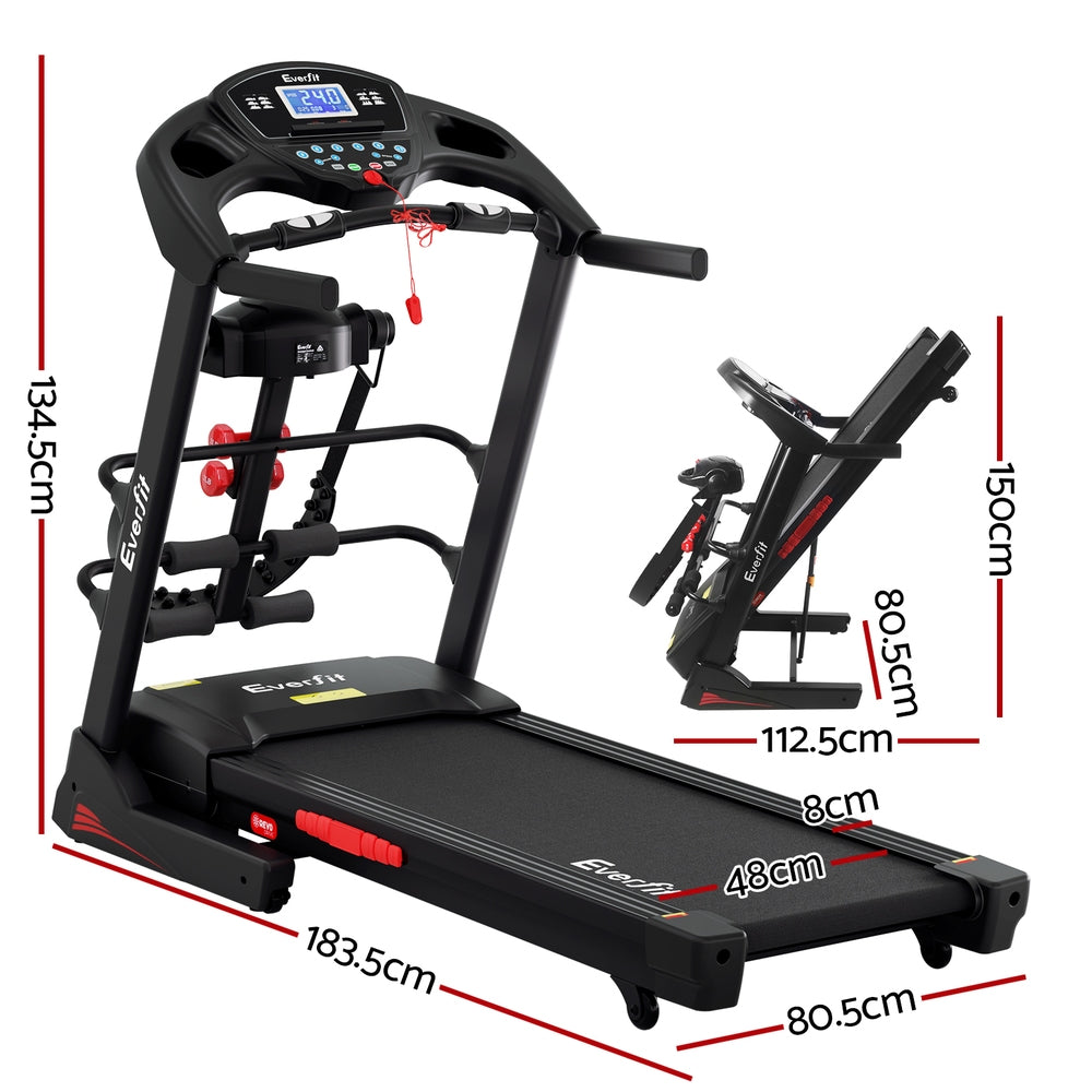 Everfit Treadmill | Electric Home Gym Fitness Exercise Machine | Built-in Massager | 480mm Belt