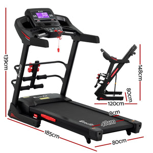Electric Treadmill 480mm | Home Gym Fitness Running Machine with Sit Up Bar | Foldable Design