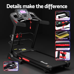 Electric Treadmill 480mm | Home Gym Fitness Running Machine with Sit Up Bar | Foldable Design
