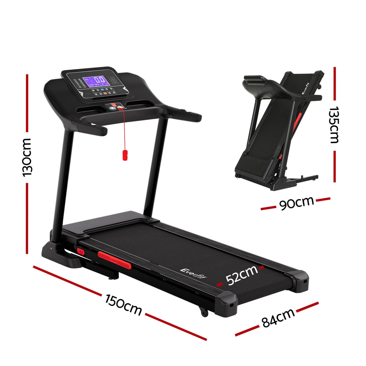 Everfit Treadmill Electric | Auto Incline | Home Gym Fitness Exercise Machine | 520mm
