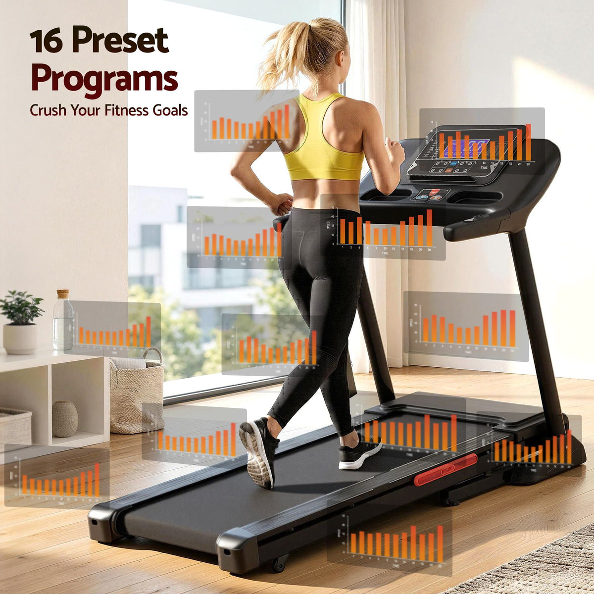 Everfit Treadmill Electric | Auto Incline | Home Gym Fitness Exercise Machine | 520mm