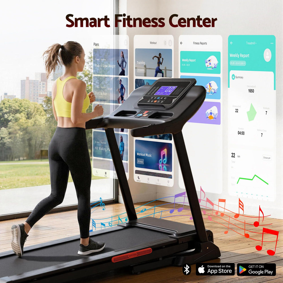 Everfit Treadmill Electric | Auto Incline | Home Gym Fitness Exercise Machine | 520mm