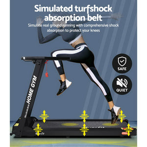 Everfit Treadmill Electric | Home Gym Fitness Exercise | Fully Foldable | 420mm | Black