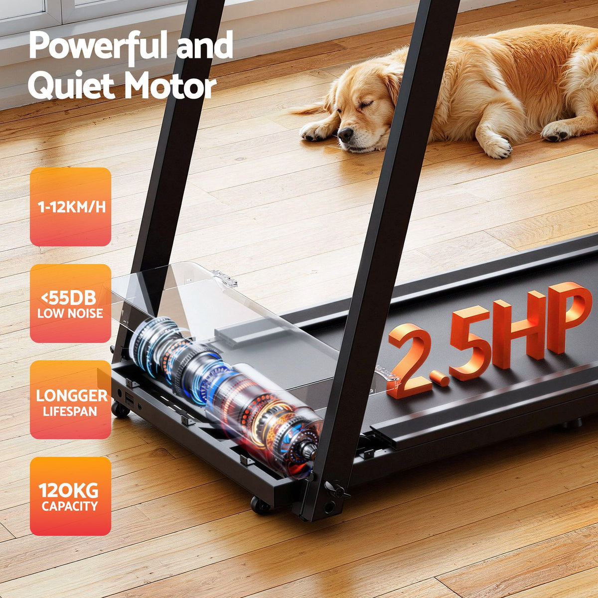 Everfit Treadmill Electric Fully Foldable Home Gym Exercise Fitness Black
