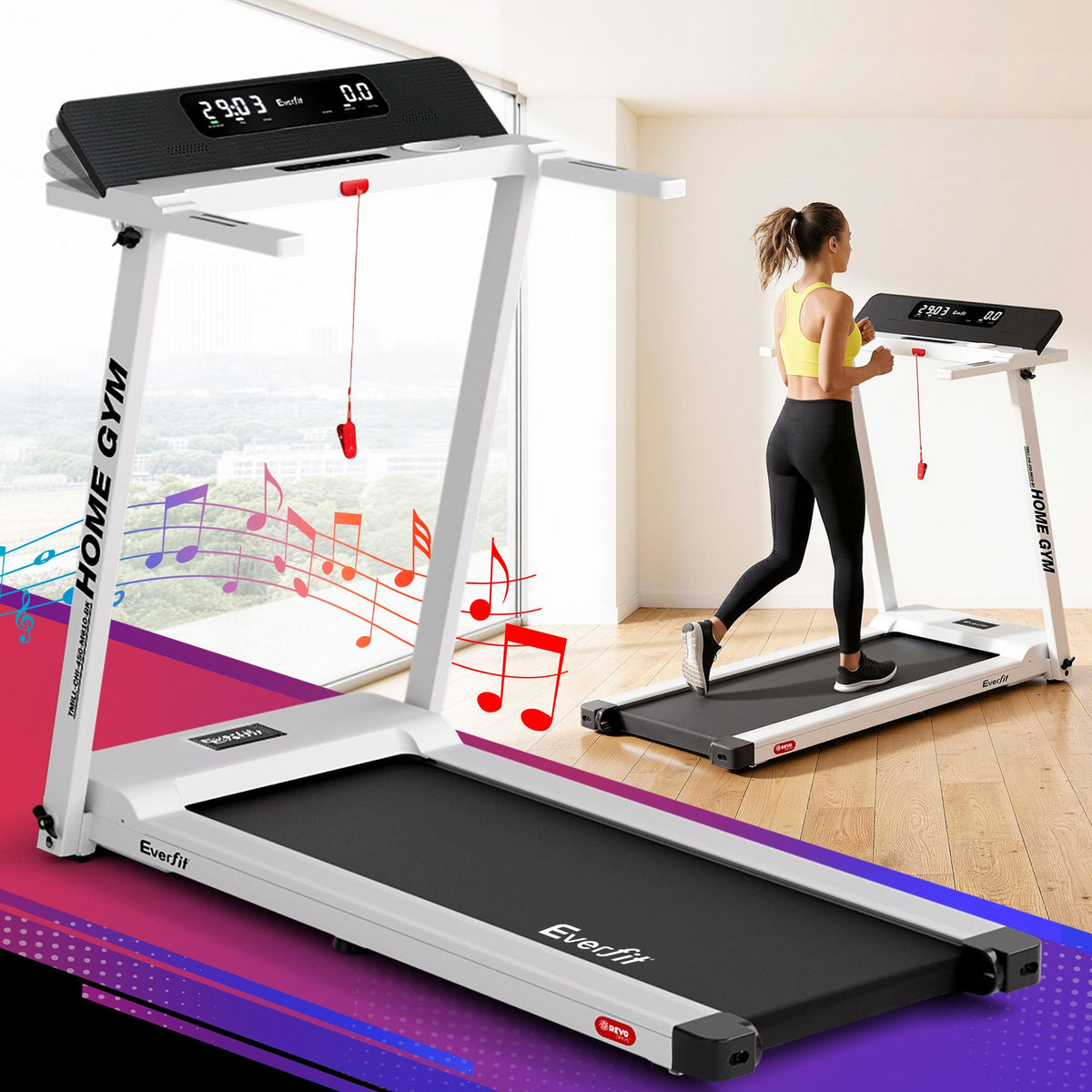 Everfit Treadmill Electric Fully Foldable Home Gym Exercise Fitness White