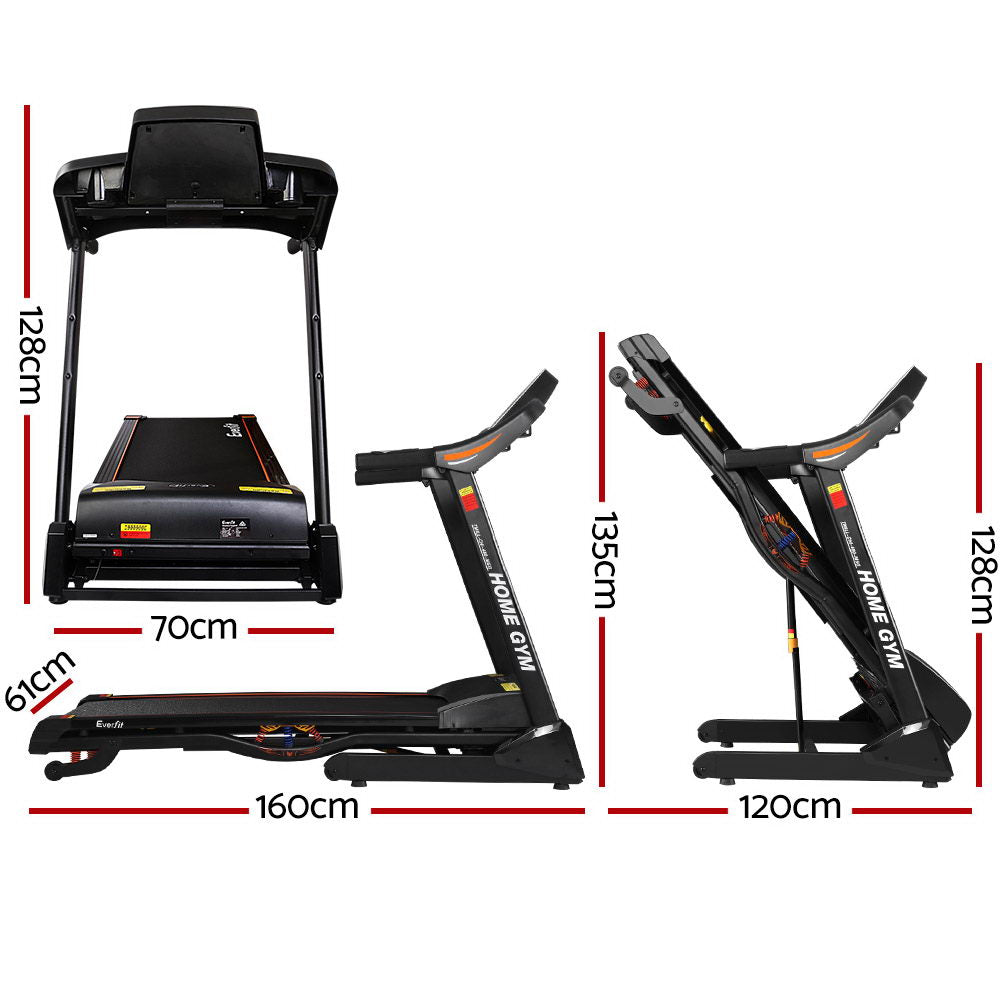 Everfit Treadmill Electric | Auto Incline | Home Gym Fitness Exercise Machine | 480mm