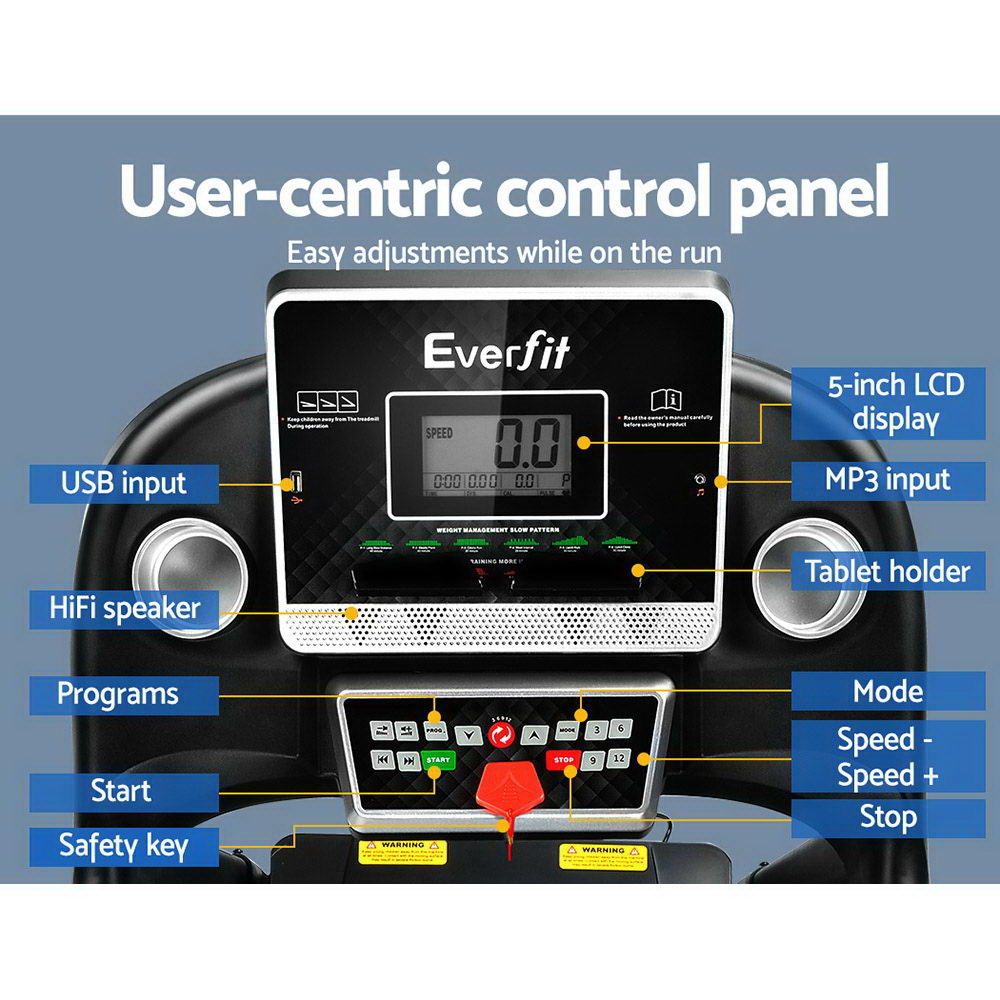 Everfit Electric Treadmill | Home Gym Fitness Machine | Hydraulic 420mm