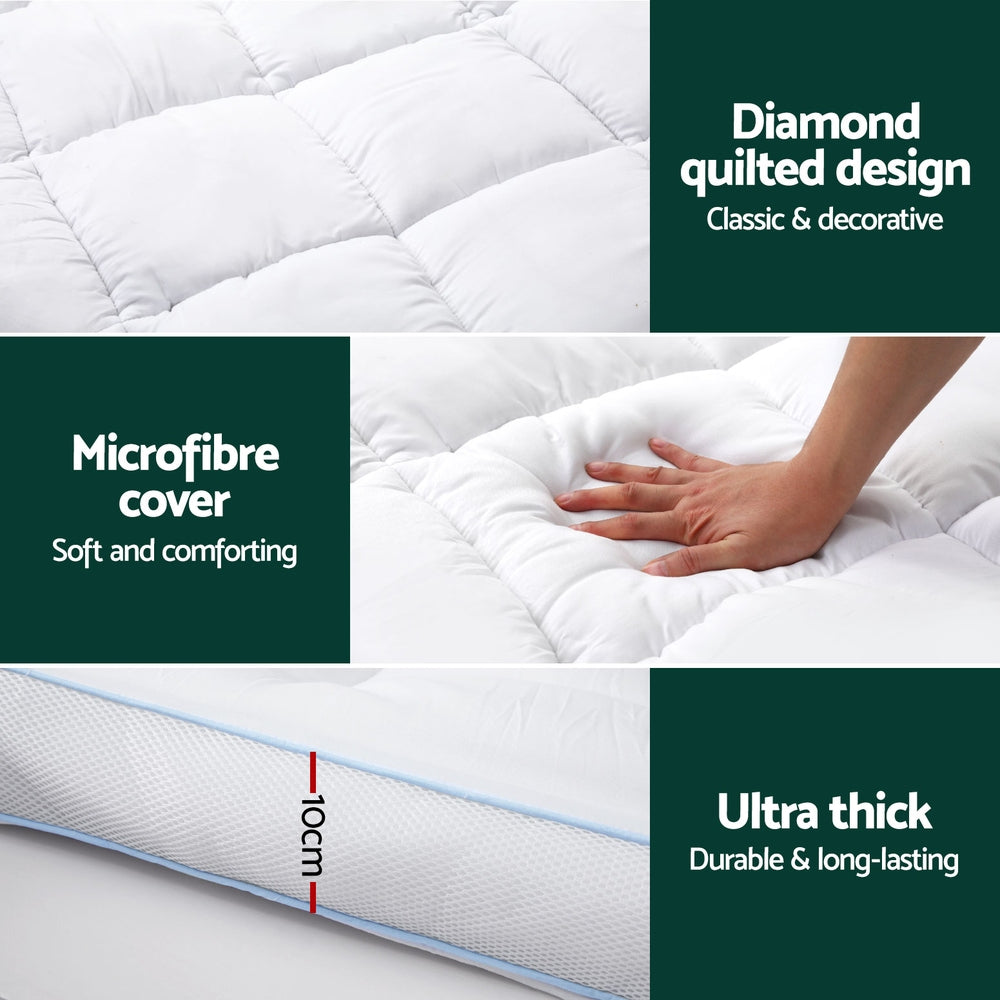 Bedding Mattress Topper | Pillowtop Bamboo | 10 cm Thickness | King Size