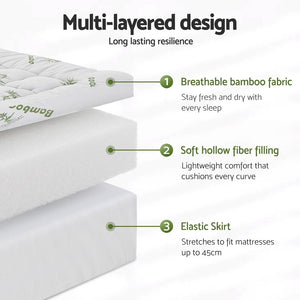 Mattress Topper 11cm | Bamboo Pillowtop | King Single Size