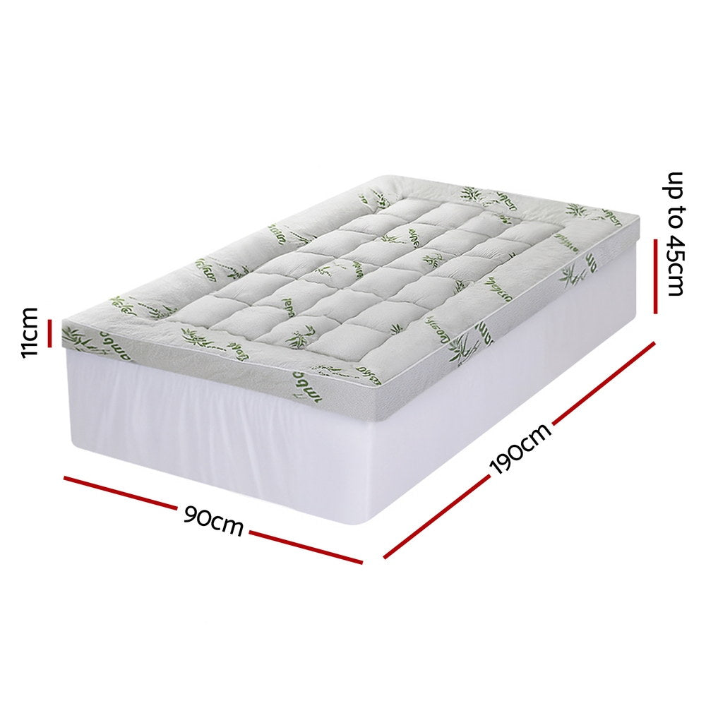 Mattress Topper 11cm | Bamboo Pillowtop | Single Size
