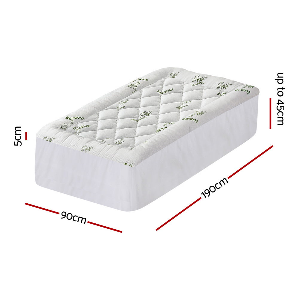 Mattress Topper 5cm | Bamboo Pillowtop | Single Size