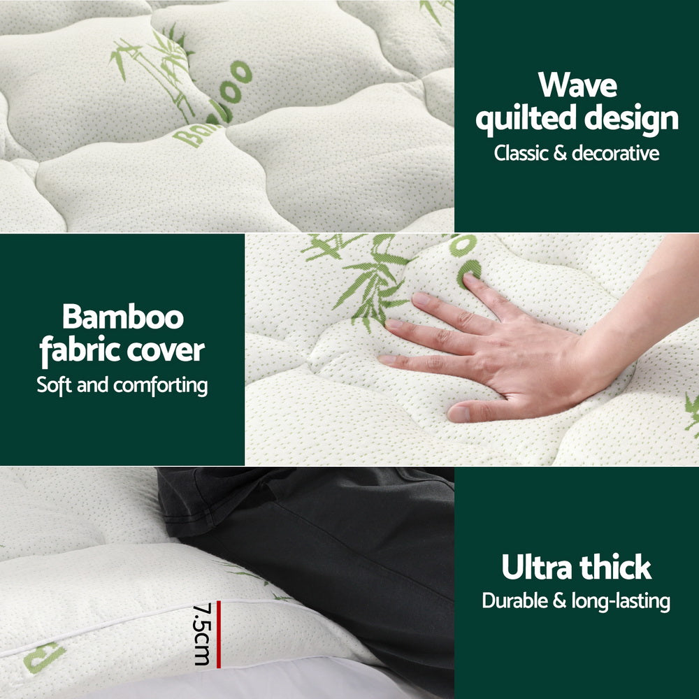 Giselle Bedding | Mattress Topper | Pillowtop Bamboo | 7.5cm | King Single