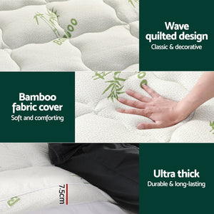 Giselle Bedding | Mattress Topper | Pillowtop Bamboo | 7.5cm | King Single