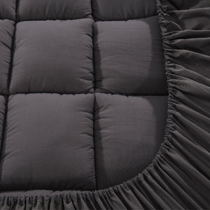 Giselle Bedding | Mattress Topper | Pillowtop Bamboo | Charcoal | Single