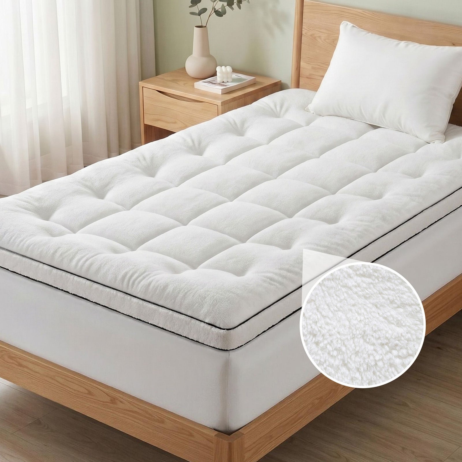 Mattress Topper | King Single | 5cm Coral Fleece