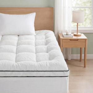 Giselle Bedding Single Mattress Topper 5cm Coral Fleece
