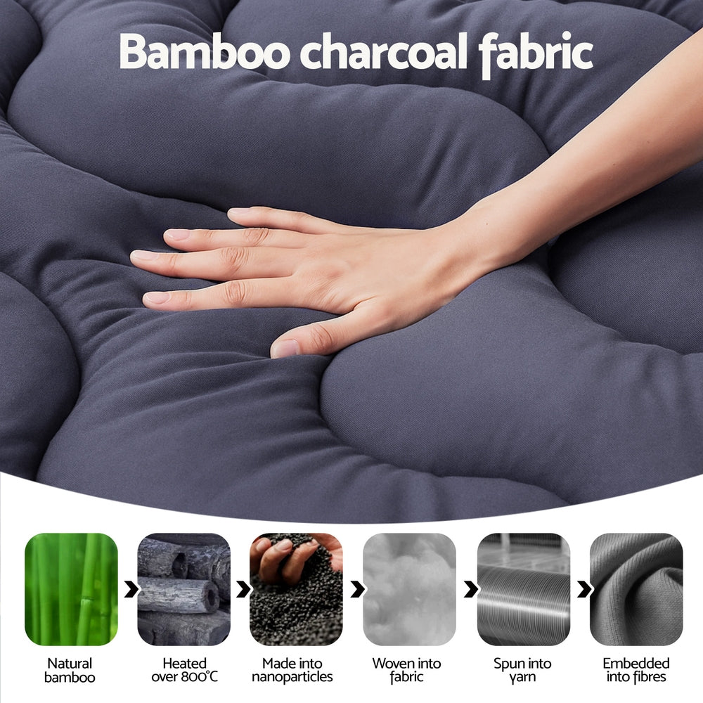 Mattress Topper 5cm | Bamboo Charcoal Pillowtop | Queen Size
