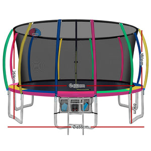 Everfit 16FT Trampoline for Kids | w/ Ladder | Enclosure Safety Net | Rebounder | Colors