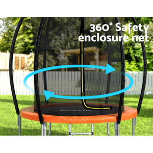 Everfit 6ft Kids Round Trampoline Rebounder | Orange